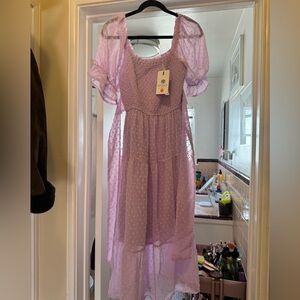 Pink, floral, spring dress. Brand new with tags. Size M